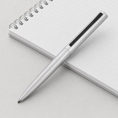 Ручка металлическая шариковая Bevel (Серебристый)