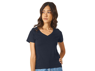 Футболка Heavy Super Club женская с V-образным вырезом (Тёмно-синий)