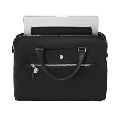 Портфель VICTORINOX Victoria Signature Briefcase, черный, нейлон/кожа, 42x13x30 см, 13 л