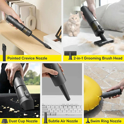 Портативный пылесос HOTO AutoCare Air Duster & Vacuum 4в1
