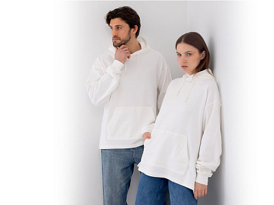 Худи оверсайз Alpha.01 унисекс (Молочный)