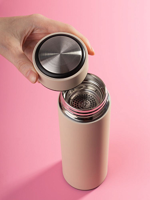 Термос с ситечком Percola, бежевый