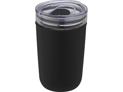 Стеклянная кружка Bello с внешней стенкой из переработанного пластика (Чёрный)