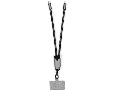 Ремешок-держатель для телефона с зарядным кабелем USB-C - USB-C Lany Wristband Charge Eco (Серый)