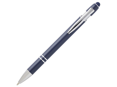 Ручка шариковая с серебристой отделкой Kish (Тёмно-синий)