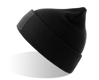 Шапка вязаная двойная Wind-S с патчем (Чёрный) Шапка вязаная двойная Wind-S с патчем (Чёрный)
