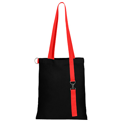 Сумка для покупок Black GLOW 325 г/м² с ремувкой, красная (Черный/красный)