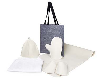 Банный набор с килтом Healing, мужской (Белый)