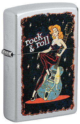 Зажигалка ZIPPO Cool Chick с покрытием Satin Chrome, латунь/сталь, серебристая, 38x13x57 мм (Серебристый)