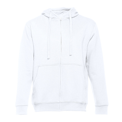 Толстовка мужская с капюшоном на молнии AMSTERDAM, серый меланж, 4XL, 50% хлопок, 50% п/э, 320 г/м2 (Белый)