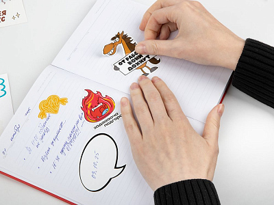 Наклейки бумажные Sticker Pack на заказ, L