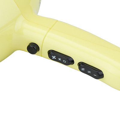 Фен DEWAL BEAUTY YumMy Yellow, жёлтый, 2000 Вт, ионизация, 1 насадка