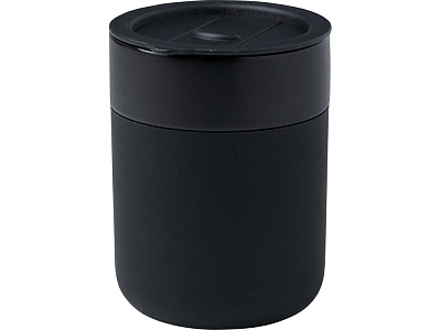 Кружка Java с силиконовой оберткой и пластиковой крышкой (Чёрный)