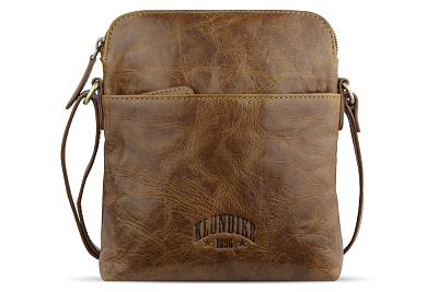 Сумка через плечо KLONDIKE MOUNTAIN «Ada», натуральная кожа в коньячном цвете, 21 x 22 x 4,5 см (Коричневый)