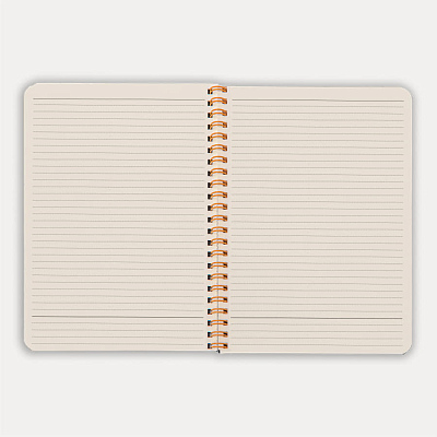 Блокнот на двойной пружине HELIX, 143 х 205 мм, черный с оранжевым, блок в линейку