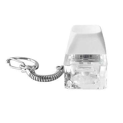 Брелок PUSH ME с LED подсветкой, Белый (Белый)