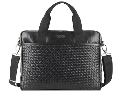 Сумка Mano "Don Luca", натуральная кожа в черном цвете, 37 х 27 х 6 см (Черный)