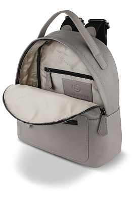 Рюкзак женский BUGATTI Bella, бежевый, воловья кожа/полиэстер, 24,5х12х27 см