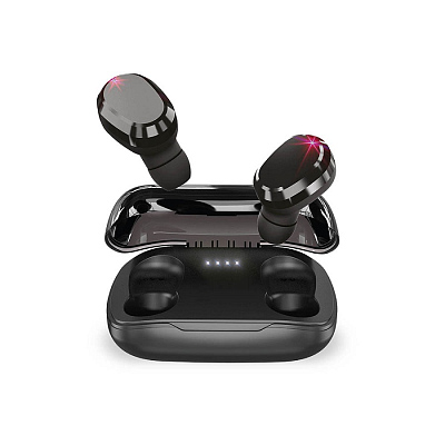 Наушники беспроводные с зарядным боксом HIPER TWS AURA, цвет черный  (Чёрный)