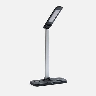 Настольная лампа с беспроводной зарядкой Power Light, черная