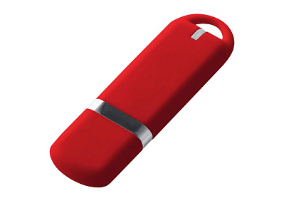 USB 2.0- флешка на 32 Гб, soft-touch (Красный)