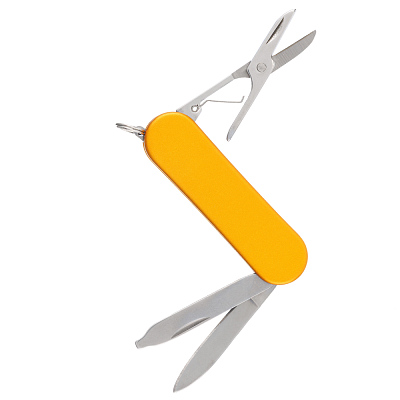 Нож перочинный Stinger, 62 мм, 4 функции, материал рукояти алюминий (золотистый)