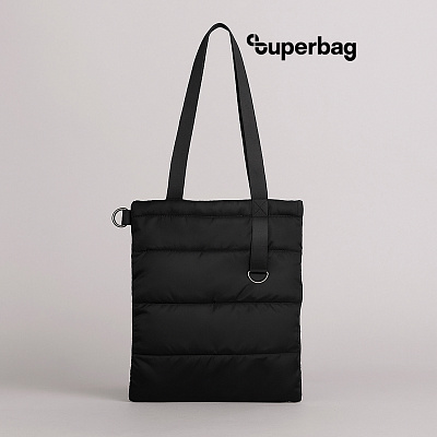 Шоппер Superbag Bubble New, со скрытой магнитной кнопкой (черный) (Чёрный)