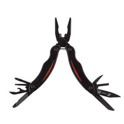 Мультитул Stinger, 105x50 мм, 9 функций, сталь/пластик, чёрно-красный, в комплекте нейлоновый чехол (Разноцветный)