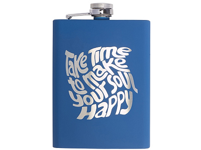 Фляжка Remarque soft-touch 2.0 с гравировкой (Синий)