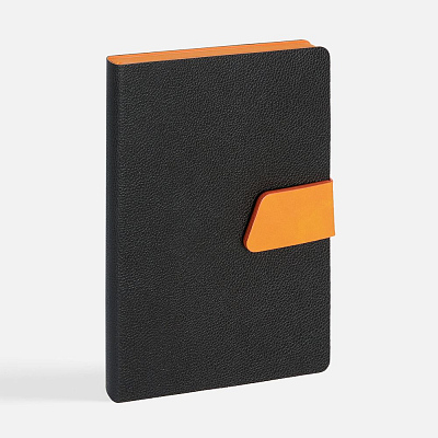 Ежедневник Boom, недатированный, черный с оранжевым (Оранжевый)