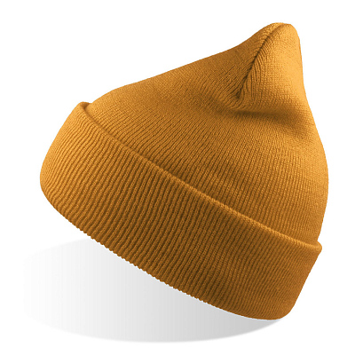 Шапка вязаная  двойная Wind-S (Горчичный)