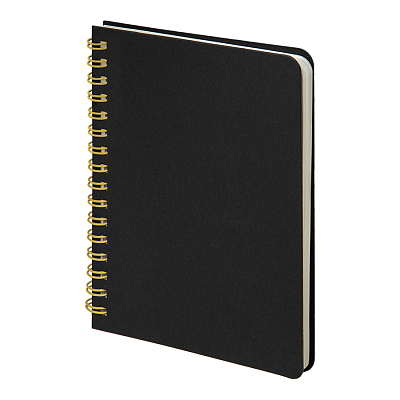 Блокнот на двойной пружине HELIX MINI, 105 х 150  мм, черный с желтым, блок в клеткуБлокнот HELIX MINI (Черный, желтый)