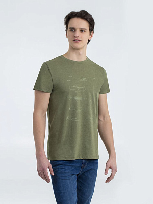 Футболка приталенная Old Patents. Knife, меланж хаки (Хаки)