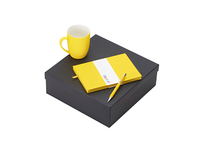 Подарочный набор COLOR IT с блокнотом, металлической ручкой и кружкой (Желтый)