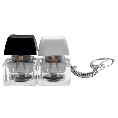 Брелок KeyDuo с LED подсветкой, чёрно-белый (Черно-белый)