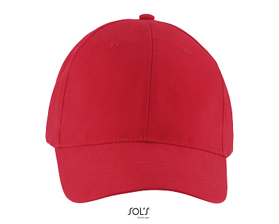 Бейсболка SOLAR, 6 клиньев (Красный)