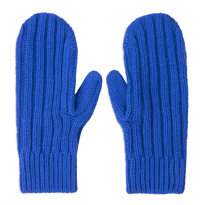 Варежки вязаные НАСВЯЗИ© шерсть/акрил (Ярко-синий)