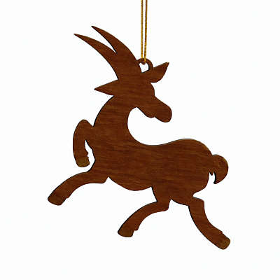 Ёлочная игрушка Коза (красный с золотом)