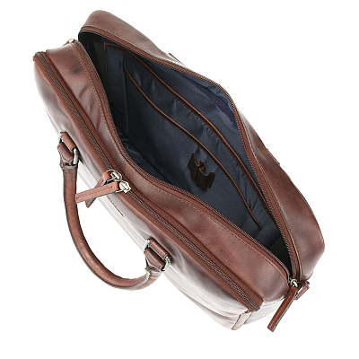 Сумка KLONDIKE DIGGER «Earl», натуральная кожа в темно-коричневом цвете, 29 x 38 x 9 см