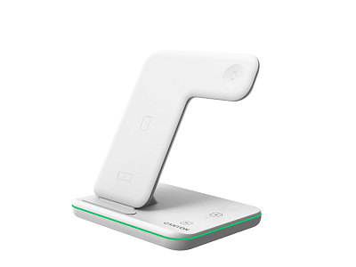 Беспроводное зарядное устройство для гаджетов 3-в-1 с технологией QI WS-303, 15 Вт (Белый)