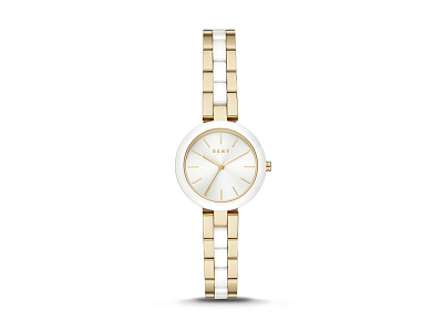 Часы наручные, женские (Корпус- желтое золото, циферблат- серебристый, крепление- жетое золото/белый)