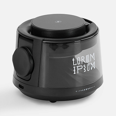 Bluetooth-колонка с подсветкой и беспроводной зарядкой Quantium, черная