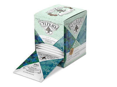 Чайный напиток С черной смородиной и мелиссой в индивидуальных саше (Бирюзовый/Голубой)