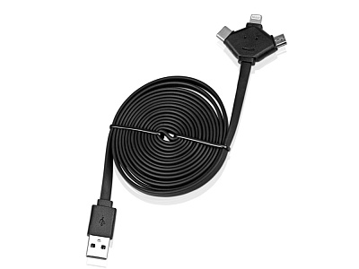 USB-переходник W Cable 3 в 1 (Чёрный)
