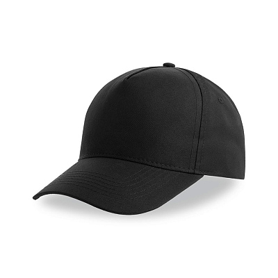 Бейсболка RECY FIVE, 5 клиньев, застежка-липучка (Чёрный)