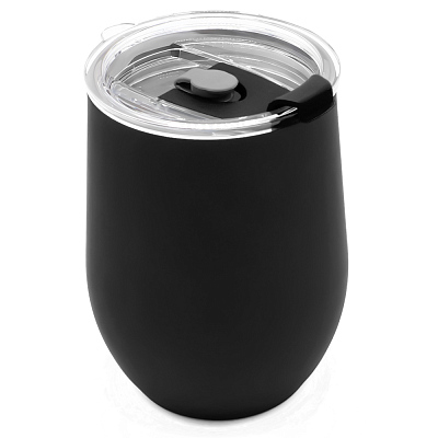 Термокружка с двойной стенкой SOFTO To Go софт-тач, черная (Чёрный)