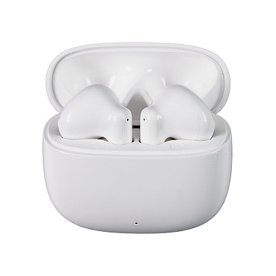 Наушники ECHO беспроводные без амбушюр, пластиковый корпус, белые (Белый)