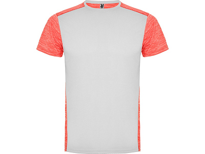 Спортивная футболка Zolder мужская (Белый/меланжевый неоновый коралловый)