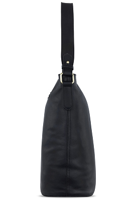 Сумка через плечо KLONDIKE RUSH «Samantha», натуральная кожа в черном цвете, 40 х 32,5 х 15,5 см