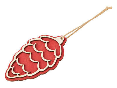 Деревянная подвеска на елку Cedar (Красный)